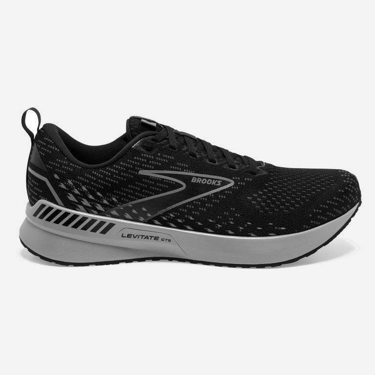 Brooks Levitate Gts 5 Israel - Men's Springy Road Running Shoes - Black/Ebony/Grey/Charcoal (83925-K